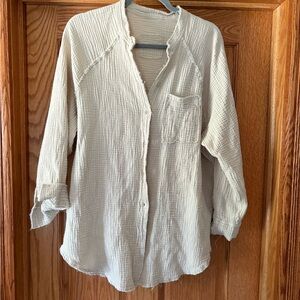 Aerie Cream Gauze button down